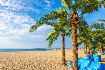 Picturesque Sunny Beach with golden sand. Bulgaria