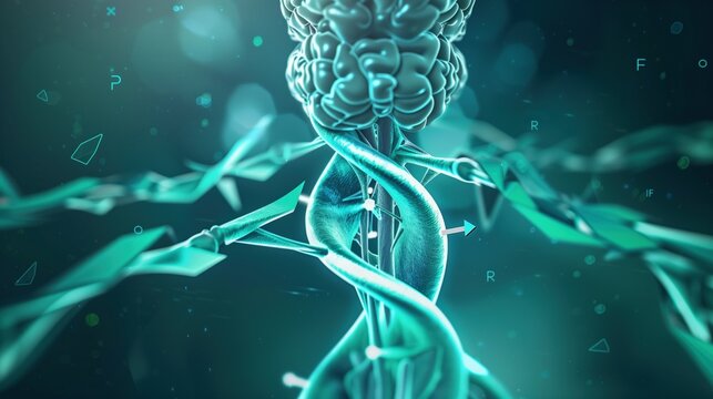 Medical illustration of human thyroid gland anatomy, detailed cross-section view, teal and blue color palette, anatomically accurate, clean white background