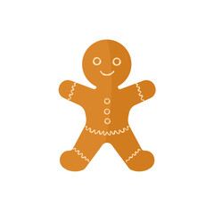 Classic gingerbread man christmas cookie vector illustration