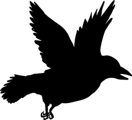 Flying flock of birds silhouette, Simple swallows in flight, crows in the sky. Group of birds border. Vector illustration