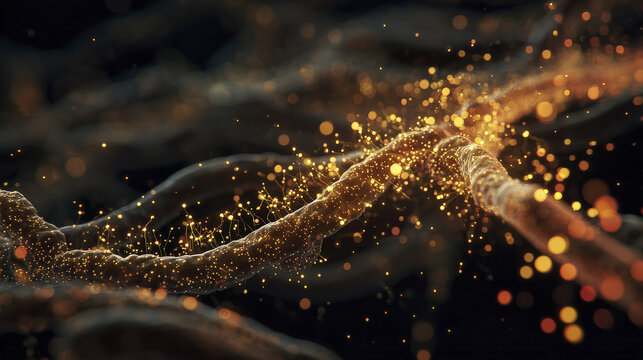 Abstract Rendering Showing Botulism Toxin Molecular Structure