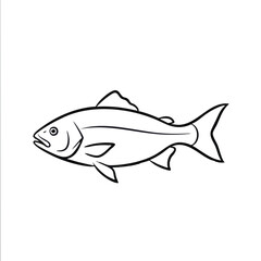 Simple Fish Outline Vector Illustration