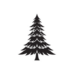 Classic Christmas Tree Silhouette | Detailed Holiday Pine Design