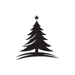 Christmas Tree Silhouette with Star | Elegant Holiday Tree Design