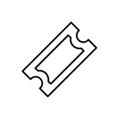 Illustration of a simple outlined rectangular ticket on transparent background