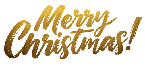 Merry Christmas Greeting in Elegant Gold Lettering