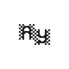 Alphabet Logo Monogram Design Modern Abstract Bold AY Initial Pixel Vector Alphabet