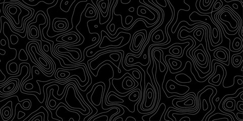 Topographic line contour map background, geographic grid map. Vintage outdoors style wallpaper.