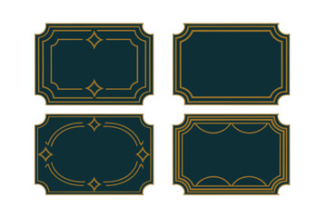 Luxury Vector Rectangular Frames with Vintage Golden Border