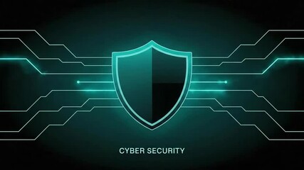 Cybersecurity Shield: A digital shield representing robust cybersecurity, showcasing a network of interconnected circuits and a bold emblem, symbolizing the strength of network and data safety.