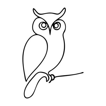 Dibujo de l&iacute;nea continua de b&uacute;ho o lechuza 