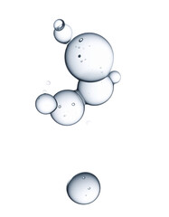 Bubbles on transparent background - Floating bubbles colourful rainbow or monochrome for product and package design - Bubble or Soda Carbonated Drink Effect or Soap and Deep Sea oxygen