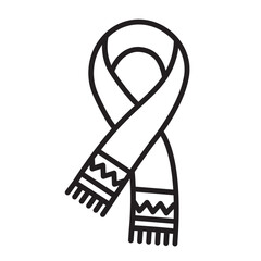 Scarf line icon, vector illustration, minimal design, winter accessory, outline style