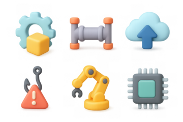 Futuristic technology icon set for digital interfaces and cloud computing design