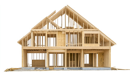 wooden house isolated on white