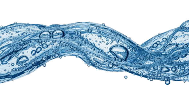 Dynamic Blue Liquid Splash with Bubbles Creating Captivating Abstract Water Art