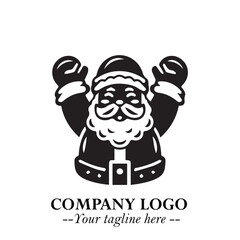 Santa Claus Logo Symbol in Black on White Background for Classic Holiday Branding and Design ArtPlus