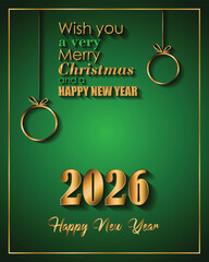 2026 Happy New Year and merry christmas background for your seasonal invitations, festive posters, greetings cards.