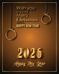 2026 Happy New Year and merry christmas background for your seasonal invitations, festive posters, greetings cards.