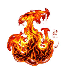 Realistic fire flames transparent PNG