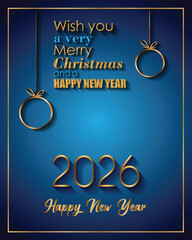 2026 Happy New Year and merry christmas background for your seasonal invitations, festive posters, greetings cards.