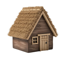 Cartoon wooden hut house isolated cutout PNG