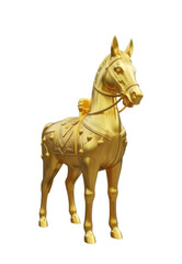 Golden horse statue isolated cutout transparent PNG