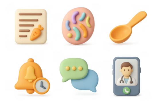 Vibrant 3d icons collection for communication and health applications - Powered by Adobe