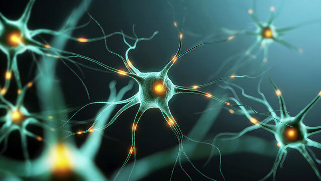Explore the intricate beauty of neuron cells and neural networks for science and medical visualizations