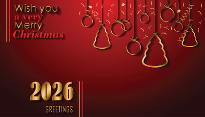 2026 Merry Christmas background for your seasonal invitations, festival posters, greetings cards.