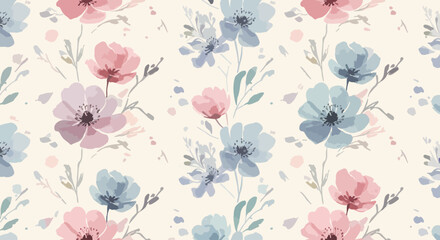  A beautiful watercolor painting featuring color and white flowers on a white background