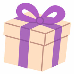 Cute Gift Box in Pastel Illustration for Valentine Celebration Themes