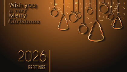 2026 Merry Christmas background for your seasonal invitations, festival posters, greetings cards.