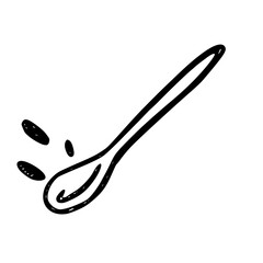 Spoon with drops of coffee