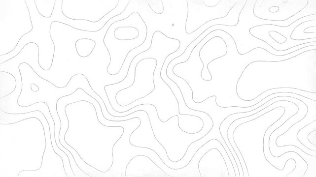 Abstract topographic contour lines forming organic shapes on a clean white background
