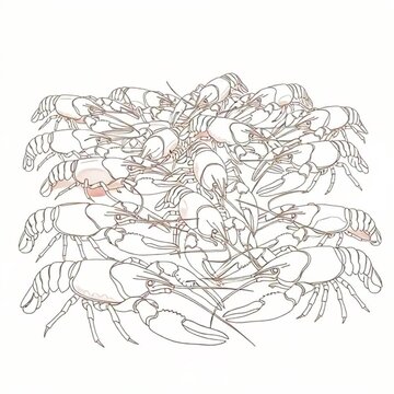 A lot of Alive crayfishes, closeup