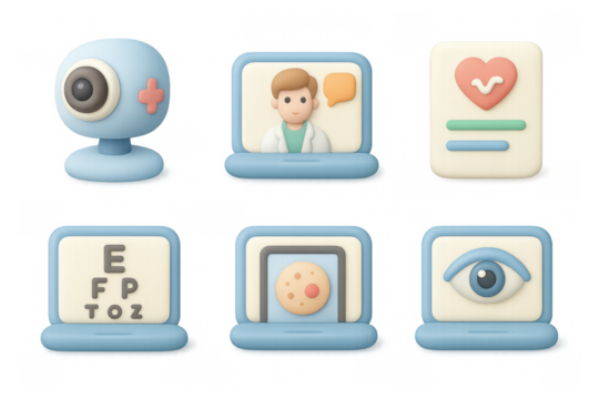 Simple medical icons for digital health and telemedicine design