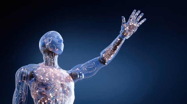 High-tech environment innovative robotics and human-machine collaboration in digital art