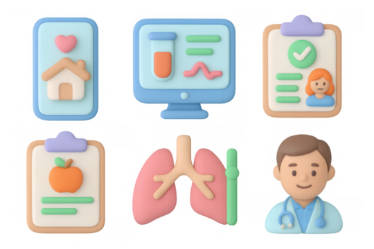 Health icon set for medical app ui and educational design inspiration