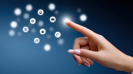 Digital interaction concept office setting graphic design technology environment close-up view