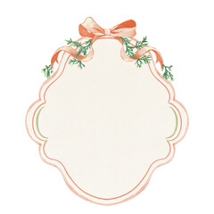 Christmas Coquette Decorative Frame Border Elegant Ornamental illustration