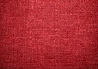 Fototapeta premium Close-up view of a textured, deep-red fabric, showcasing its weave and tonal variations