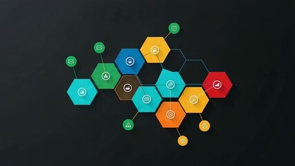 Dynamic network animation showing social media connections and data flow - Powered by Adobe