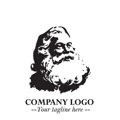 Santa Claus Logo Symbol in Black on White Background for Classic Holiday Branding and Design ArtPlus