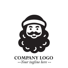 Santa Claus Logo Symbol in Black on White Background for Classic Holiday Branding and Design ArtPlus