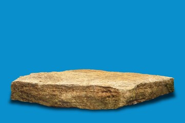 natural stone isolated on blue