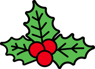Holly Leaves & Red Berries