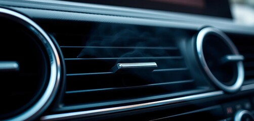Close-up of car air conditioning vents blowing cool air,   breeze,  heat