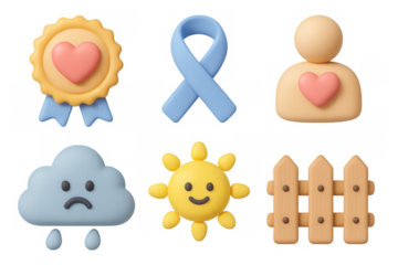 Self care and wellness icon set for relaxation and mental health awareness