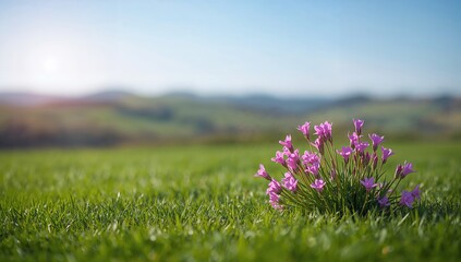Spring flowers and grass, seasonal bloom display for garden or landscape design, Earth Day
